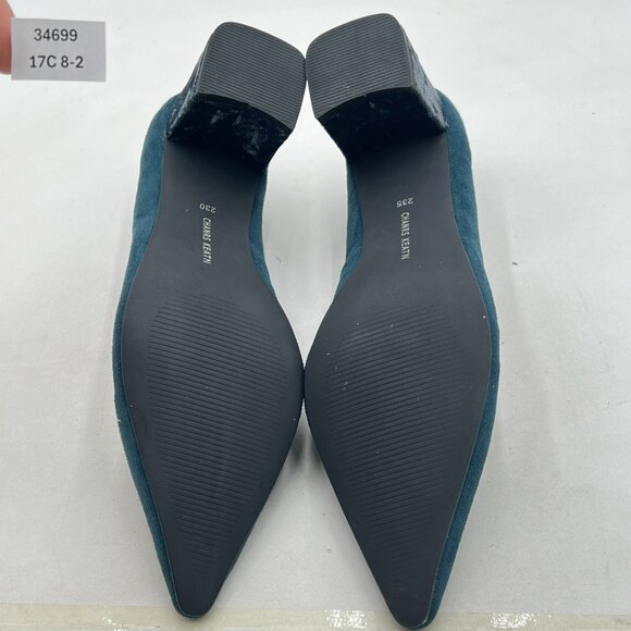 Blue Classic Casual Pumps Pointed Toe Chunky Heels Shoe for Business Occasion - Picture 6 of 7